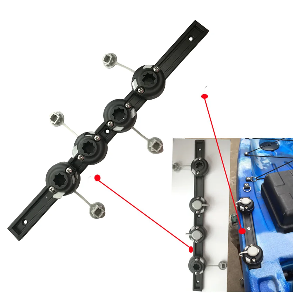 Байдарка алюминиевый направляющий рельс кронштейн с четырьмя удочками Монтажная база DIY каяк системы