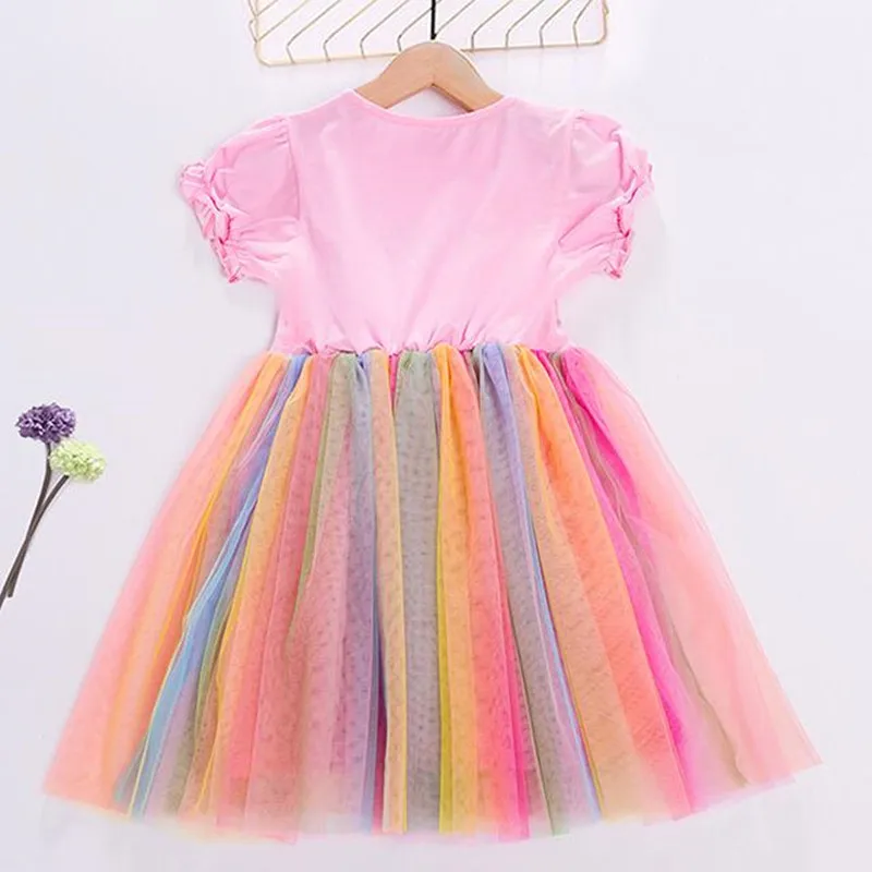 Summer Girls Unicorn Dress Children Rainbow Butterfly Princess Birthday Party Dress Kids Wedding Carnival Dresses Baby Vestidos (10)