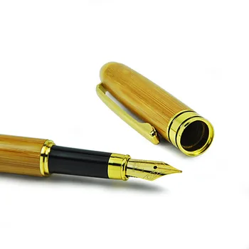

50pcs/lot Writing Bamboo Pen Elegant Fountain Pen Ink Pen Plumas Estilograficas Student Office Stationery Gift Set School Supply