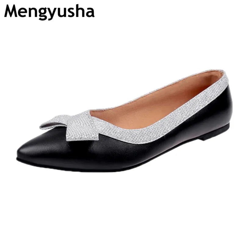 

Flat single shoes female 2018 new Korean version of the wild bow shallow mouth pointed net red shoes soft bottom work shoes