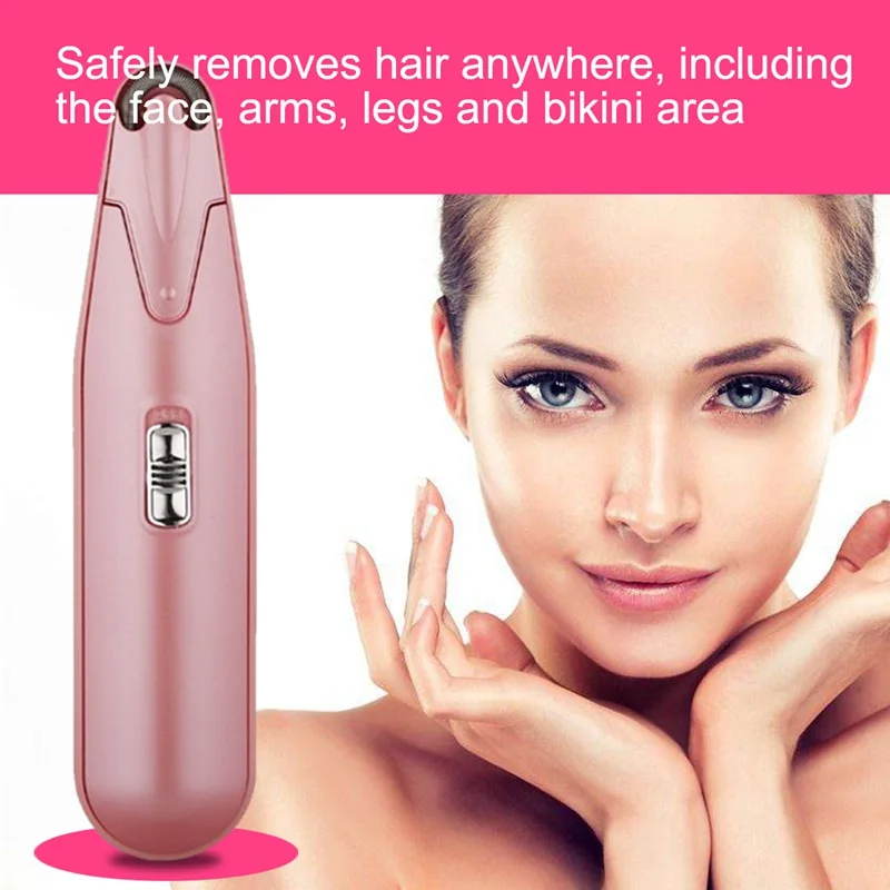 Электрический эпилятор для удаления волос на теле, перманентное бритье для женщин и мужчин, безболезненная бритва-розовый