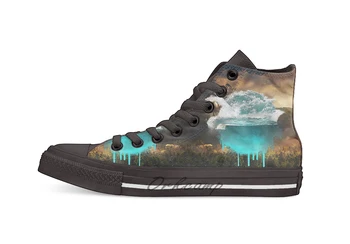 

Elements collide Novelty Design breathable casual High Top lace-up Canvas shoes sneakers