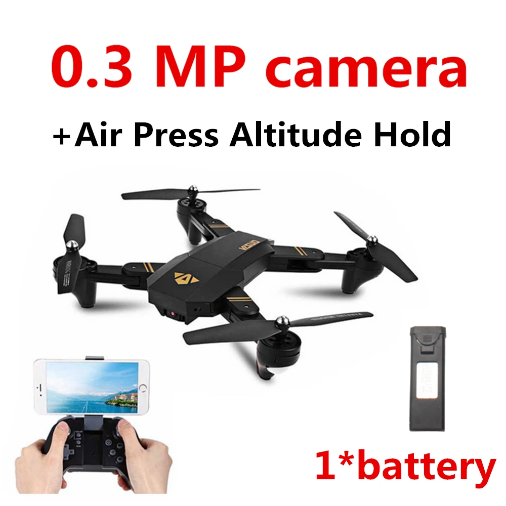 TIANQU VISUO XS809W Квадрокоптер мини складной селфи Дрон с Wi-Fi FPV 0.3MP/2MP камерой удержание высоты Радиоуправляемый Дрон - Цвет: set2