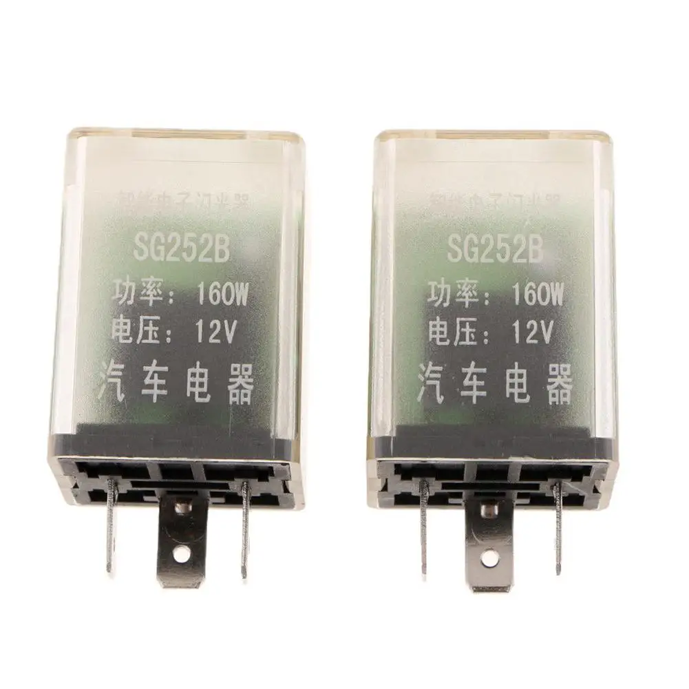 

Car Motorcycle Universal Adjustable 2Pcs DC 12V 160W 3 Pin Car Turn Signal Blink LED Light Indicator Flasher Relays