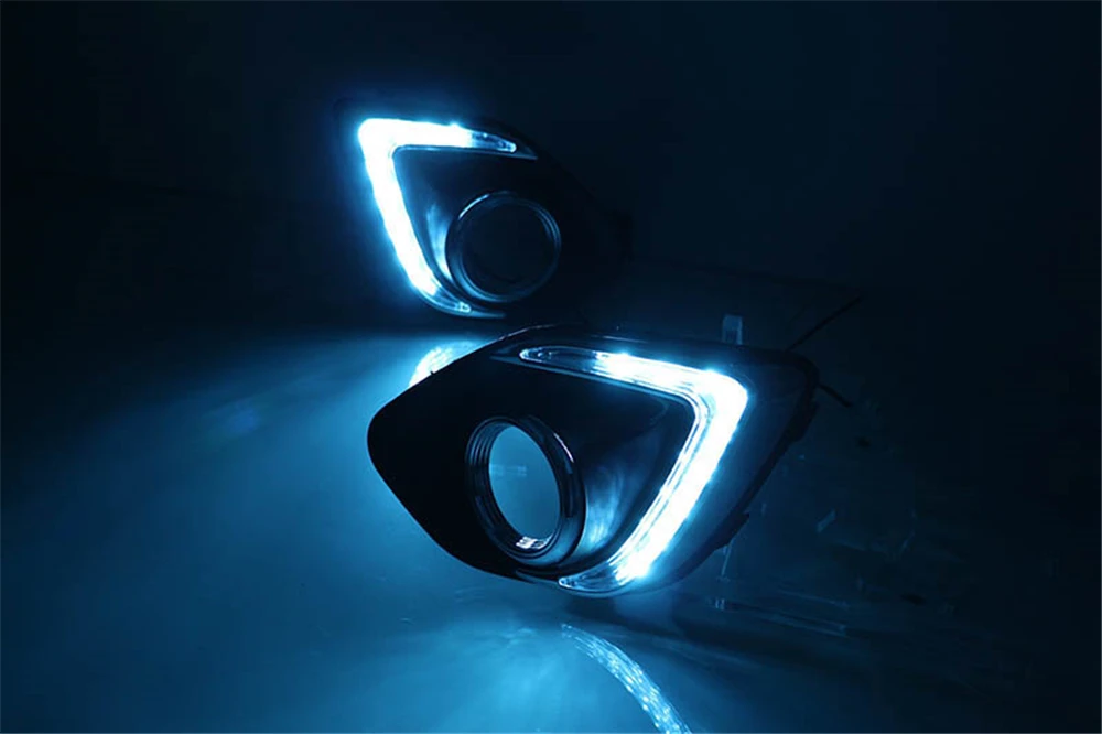 Автомобильный мигающий 1 комплект для Mitsubishi ASX 2013 светодиодный DRL дневные ходовые огни дневной свет водонепроницаемый противотуманный фара белый