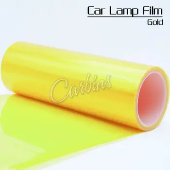 

Gold car lights protection film headlight tint film 3 layers glossy 0.3*10m one roll with shipping!