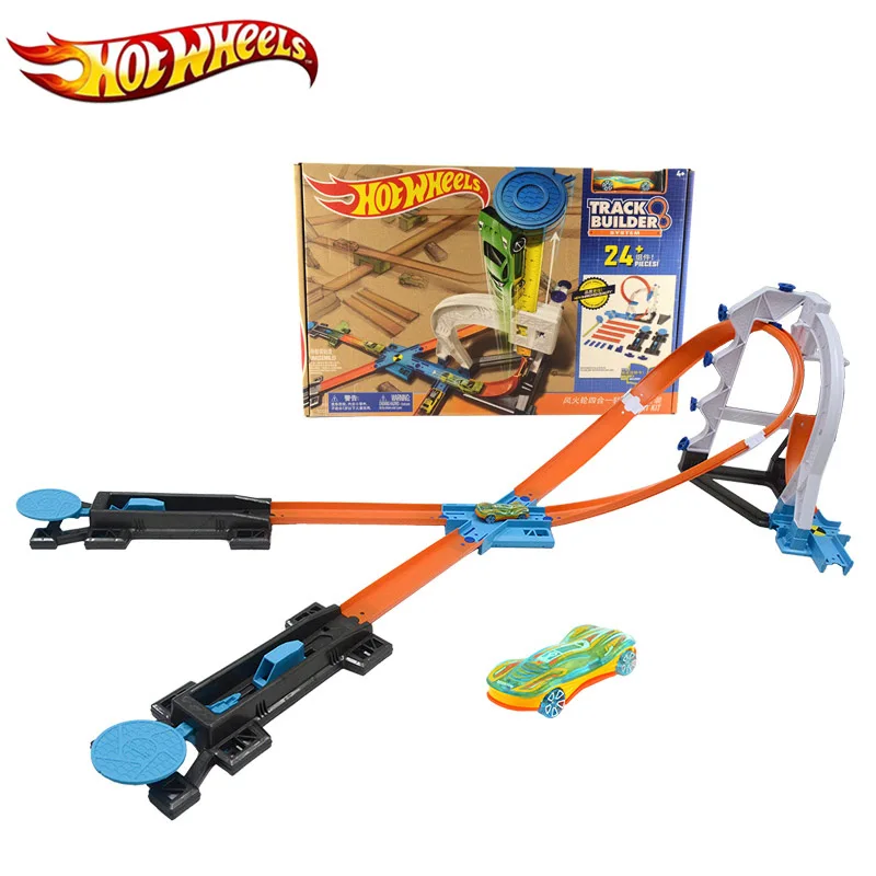 Hot Wheels 4 в 1 спортивный костюм автомобиль игрушка дизайн многофункциональная Подарочная коробка Hotwheels трек модель автомобиля DLF28 для Рождества - Цвет: DLF28