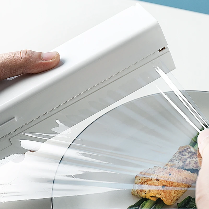 Magnetic Foil Film Cling Wrap Dispenser Food Preservative Film Cutter Plastic Holder Storage Box Kitchen Restaurant Accessories
