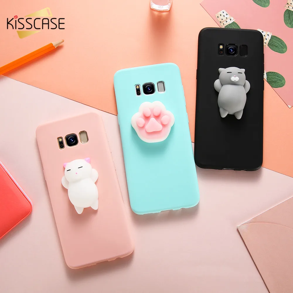 KISSCASE Чехлы для Samsung S8 Plus S7 S6 Edge Note 8 чехол милый кот Силиконовый мягкий Galaxy A3 A5 A7 2016 J3