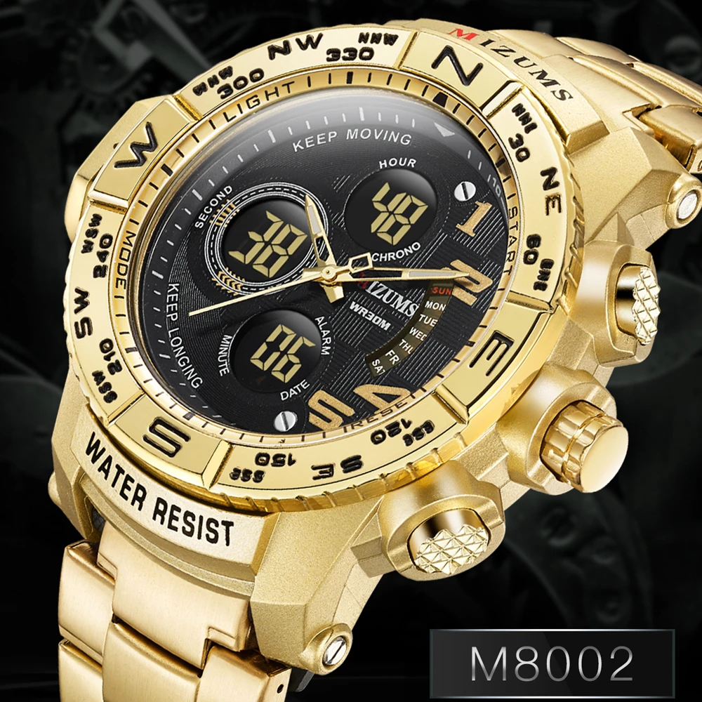 Comprar Mizums relojes digitales deportivos para hombres reloj de cuarzo de doble pantalla de lujo para hombres reloj de pulsera militar reloj Masculino