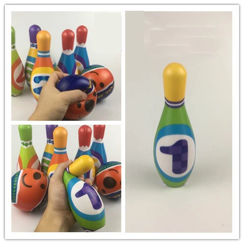 8pcs/set Soft PU Bowling Bottle Ball Game Cute Cartoon Shape for Kids Children Early Development Sports Toys Exquisite gift
