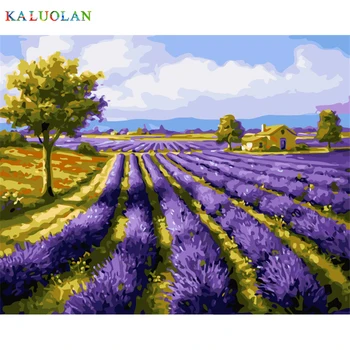 

Frameless Painting & Lavender Manor DIY Painting By Numbers Home Decor For Living Room Hand Painted Canvas Painting Canvas Paint
