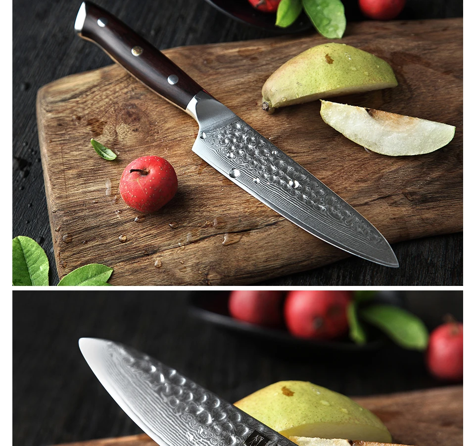 XINZUO " Универсальный нож японский VG10 дамасский 67 слоев кухонные ножи Аксессуары ножи для очистки овощей кухонный инструмент с черной ручкой