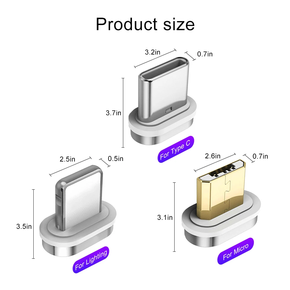 Магнитный usb-кабель A.S с разъемом типа C Micro USB C адаптер для быстрой зарядки телефона Microusb type-C магнитные вилки для зарядки для iPhone X 8 7