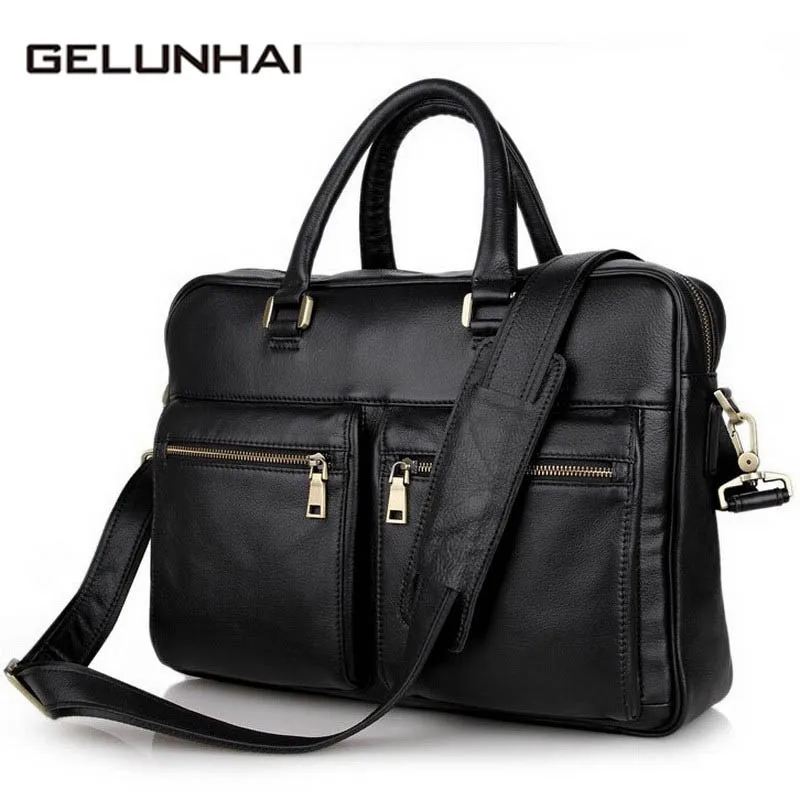 

2019 Special Offer Top Solid Soft Casual Single Polyester First Layer Cowhide Leather Men Briefcase Oily Messenger Bag Tote