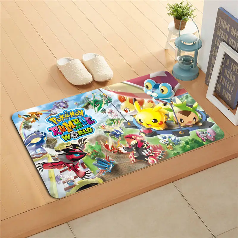 V Custom Pokemon Anime Doormat Home Decor Door Mat Floor Mat Bath Mats Foot Pad L