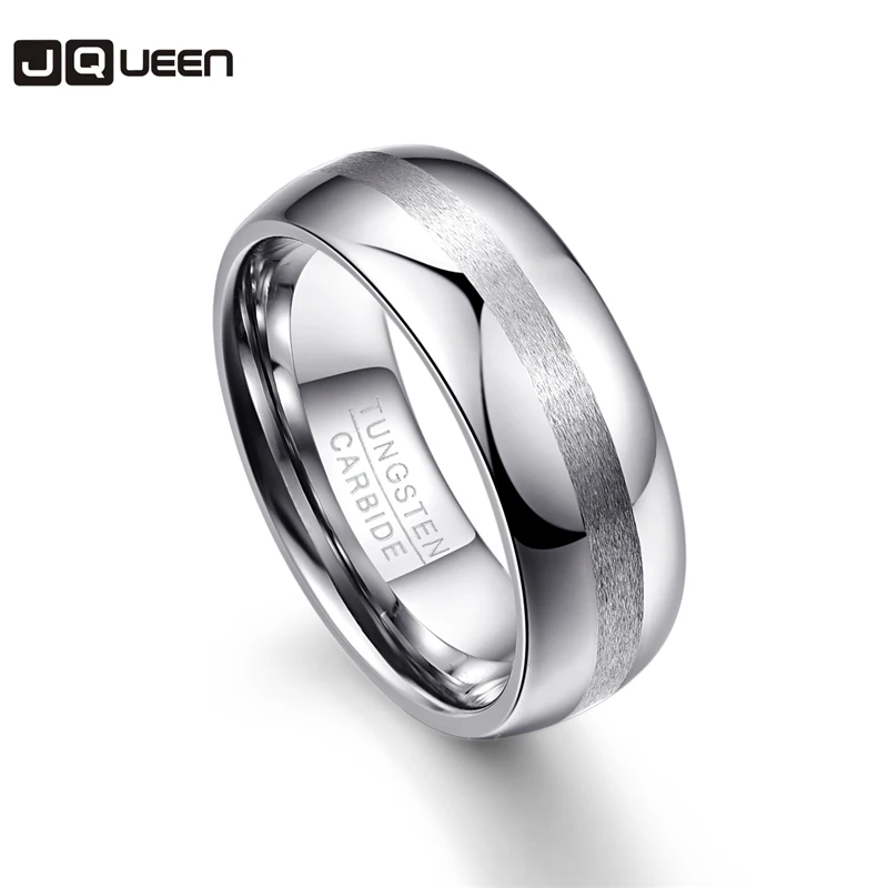 

8mm Width Men Ring 100% Tungsten Carbide Brushed Finish Wedding Bands Multi-size Gift Anillos para hombres Pierscienie