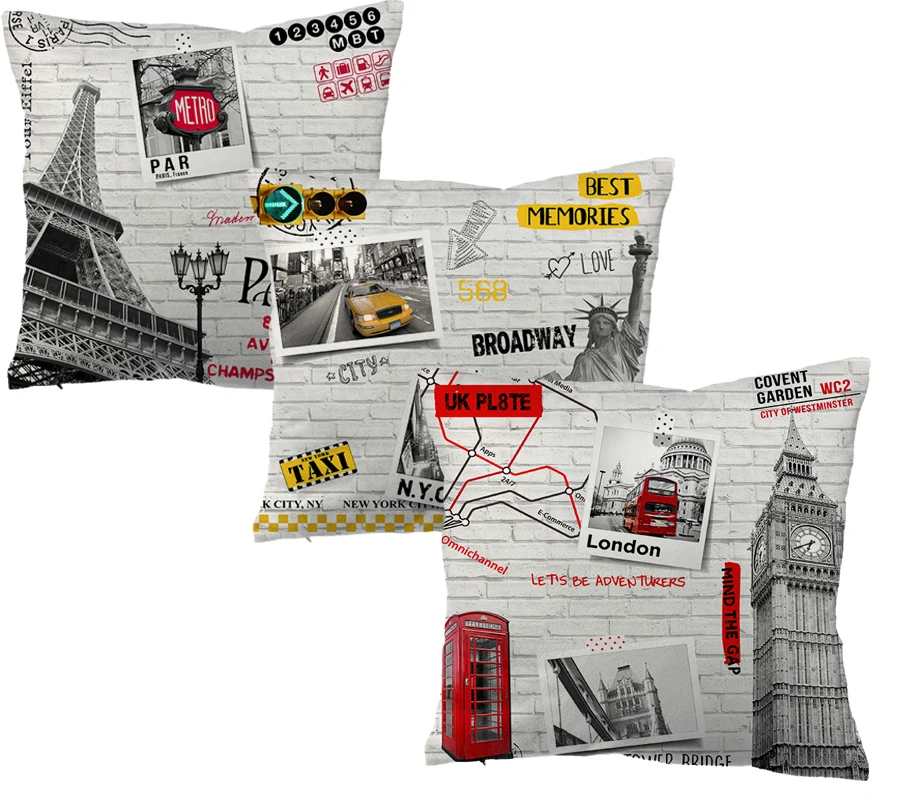 

City style london /paris/NEW YOUK printed cushion cover throw pillow case cushion for home sofa