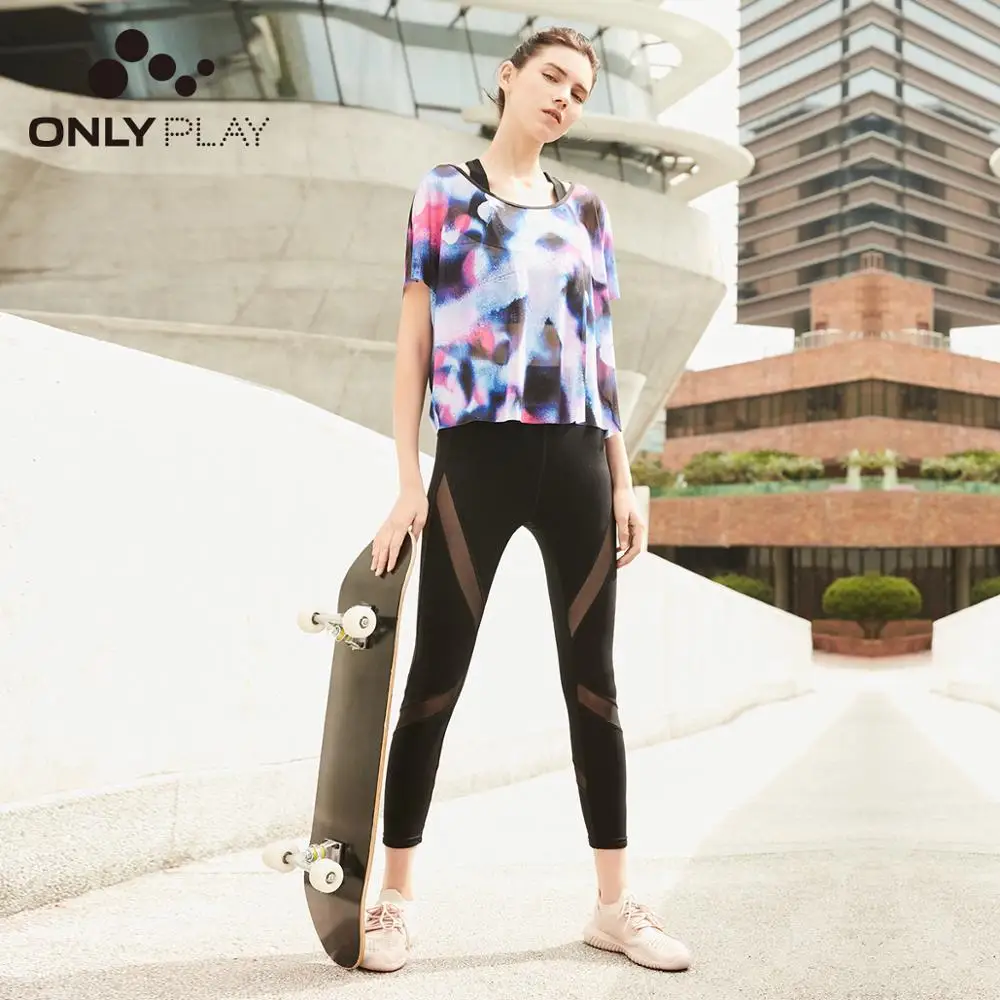 

ONLY 2019 Spring Summer New Women's Gauzy Skinny Crop Leggings |119165503
