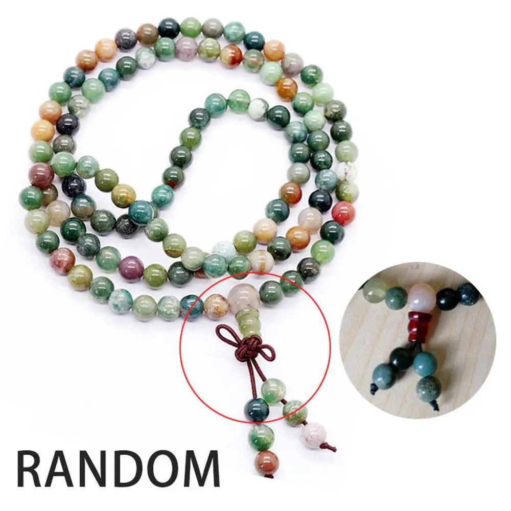 Prayer Tibetan 6mm India Agate Buddhist Beads DIY Bless Lucky Bracelet NecklaceK