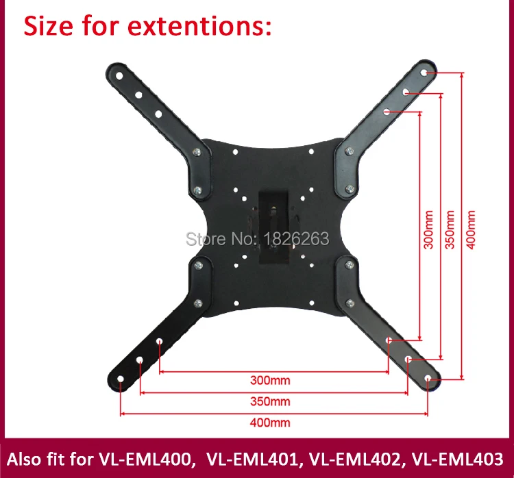 Vesa Adaptador de Extensão Móvel Lcd tv Floor Stand Carrinho Display Rack Carrinho de Montagem 400x400 mm 1455 X400 - Image 6