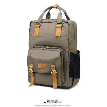 

canvas Black Backpack Waterproof Men's Back Pack Laptop Mochila High Quality Designer Backpacks Male Escolar Army Green/Khaki