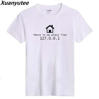 

Xuanyutee Geek Classic Design There is no place like 127.0.0.1 Tee Shirt Homme Print Cotton O-neck 3XL Short Sleeve T-shirt Men