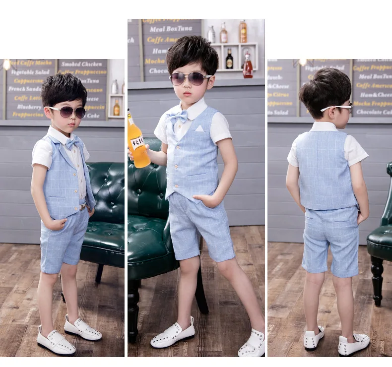 Костюм для маленьких мальчиков деловой пиджак г. Новые летние хлопковые костюмы для мальчиков Детский блейзер для свадебной вечеринки детская одежда в Корейском стиле
