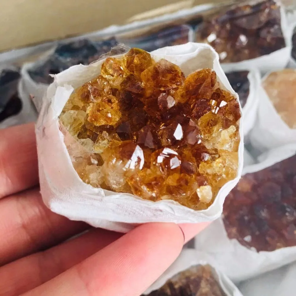 

1PC Natural Citrine Quartz Crystal Cluster Druzy meditation reiki healing chakra rough crystal specimen flower home decoration