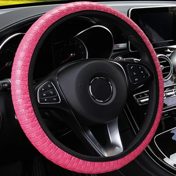 

LEEPEE Knit Texture Elastic Car-styling Interior Accessories Car Steering Covers Artificial Leather Auto Decoration