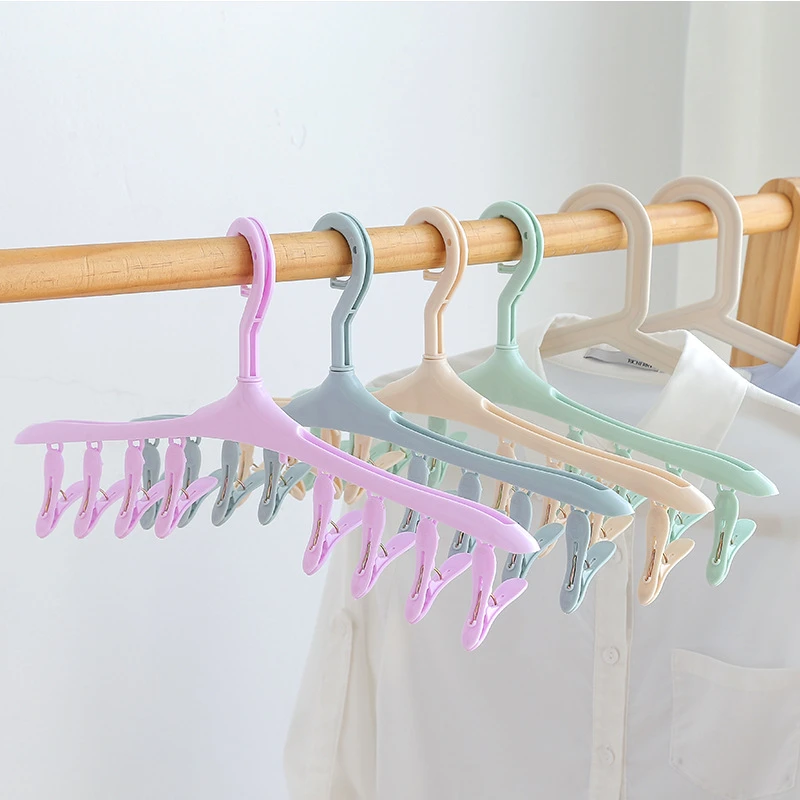 

Multi-function Plastic Clothing Socks Underwear Drying Rack Household Laundry Portable Windproof Buckle Hanger Rack