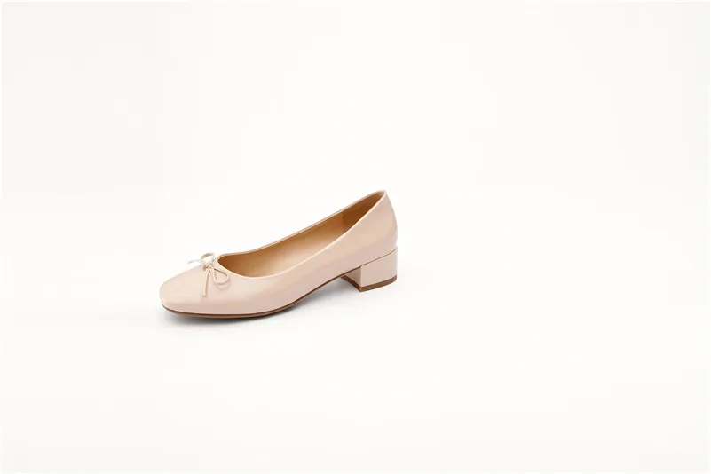 FEDONAS/новые милые женские классические туфли-лодочки на низком каблуке; свадебные вечерние туфли с круглым носком и бантом-бабочкой; женская новая обувь из натуральной кожи - Цвет: Розовый