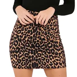 Летние новые уличные для женщин leopard high поясная сумка юбка кожаная танцевальная юбка женские модные колготки для новорождённых