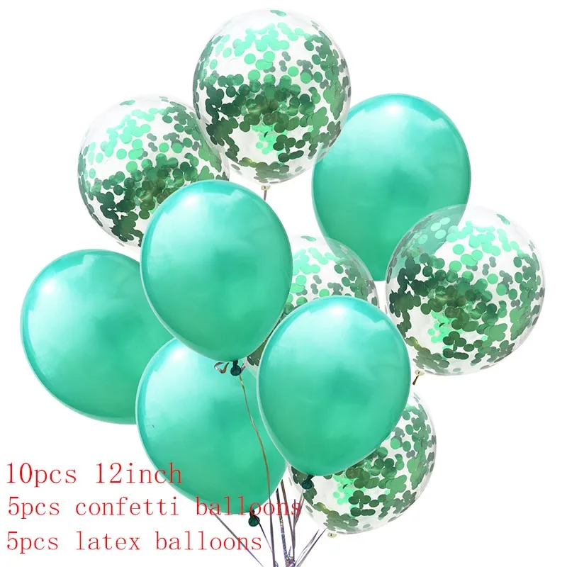 10 шт. 12 дюймов металлические цвета латексные шары воздушные шары с конфетти надувной шар для дня рождения, свадьбы, вечеринки - Цвет: 5 green con 5 green