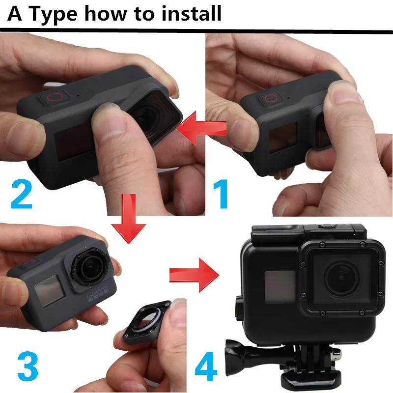 Водонепроницаемый чехол для Gopro Hero 6 5 сенсорный экран задняя дверь подводный