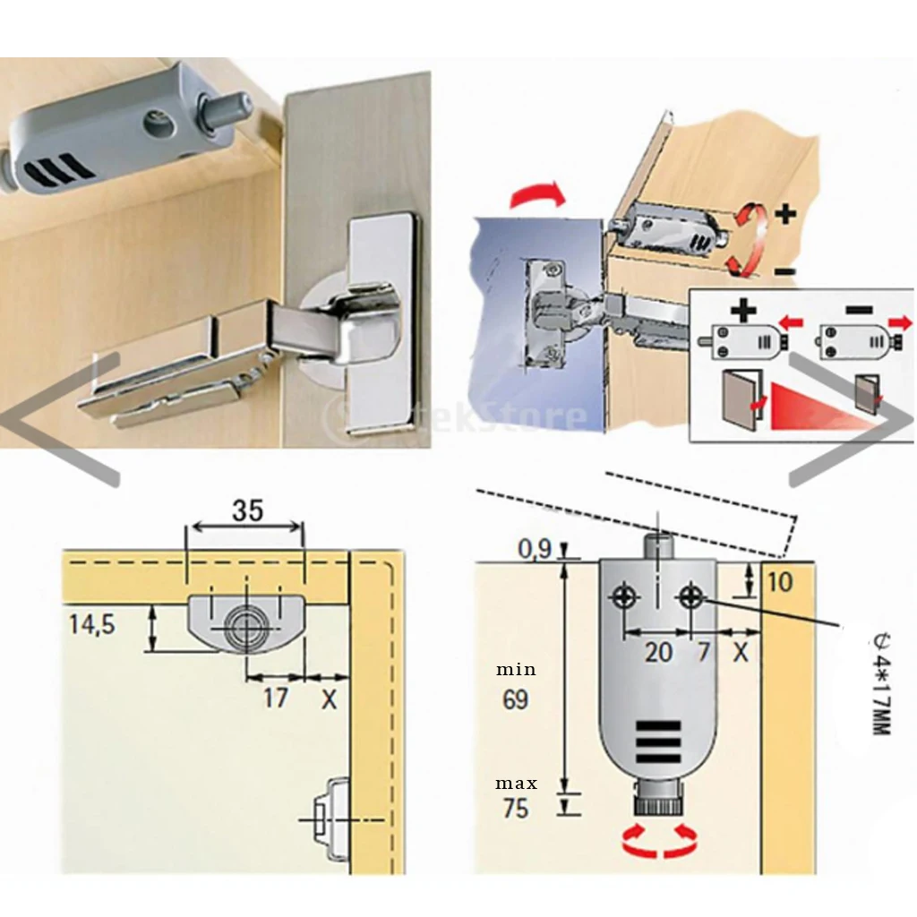 Wardrobe Cabinet Door Damper Heavy Duty Door Soft Close Buffer Cushion- Gray