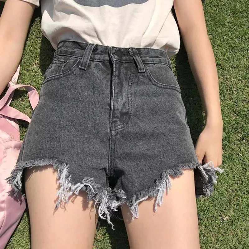 

ripped hole fringe jeans shorts women shorty femme mini short harajuku denim mujer 5xl 2018 vintage high waist ropa verano lady