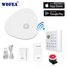 Wofea Wi-Fi RF Gataway домашняя система охранной сигнализации с беспроводной клавиатурой для руки/снятия паролем приложение управление smart V10
