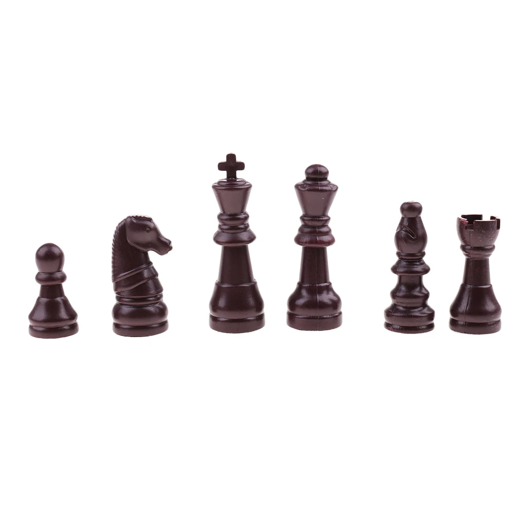 16 Pieces Replacement Plastic Chess Pieces Durable & Sturdy International Chessman Set
