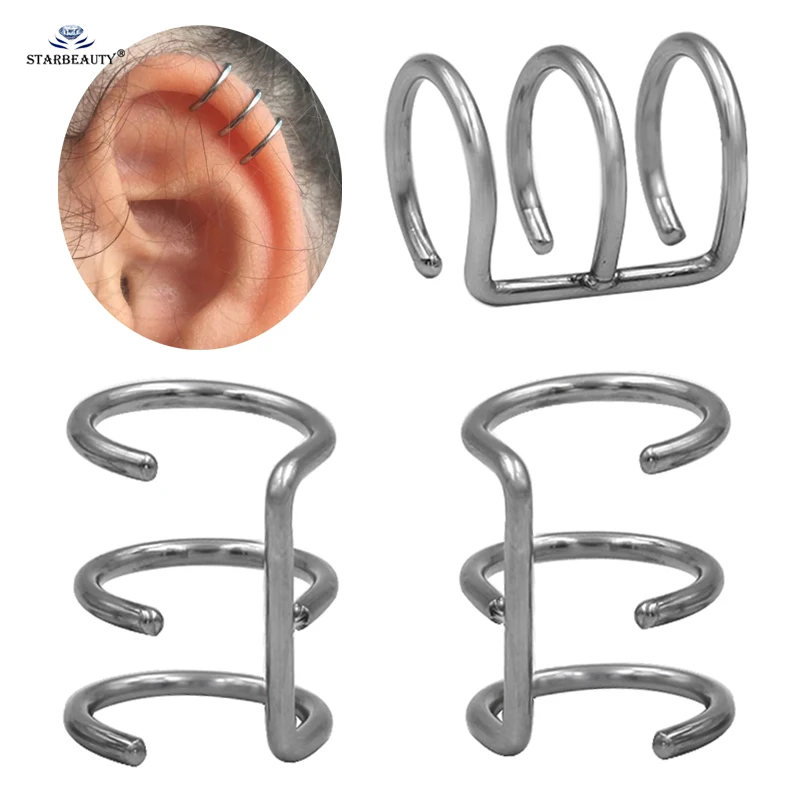 Серьги каффы для имитации пирсинга Oreja серьги подвески с клипсой не проколотых
