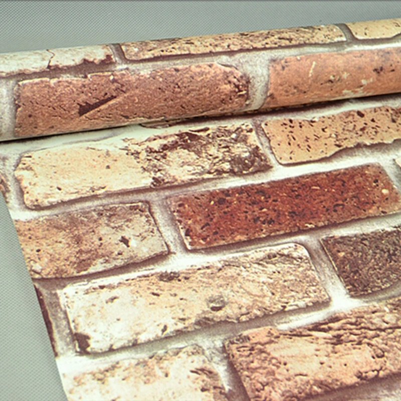 10M 3D Embossed Brick Pattern Self Adhesive PVC Wallpaper Living Room Background Three