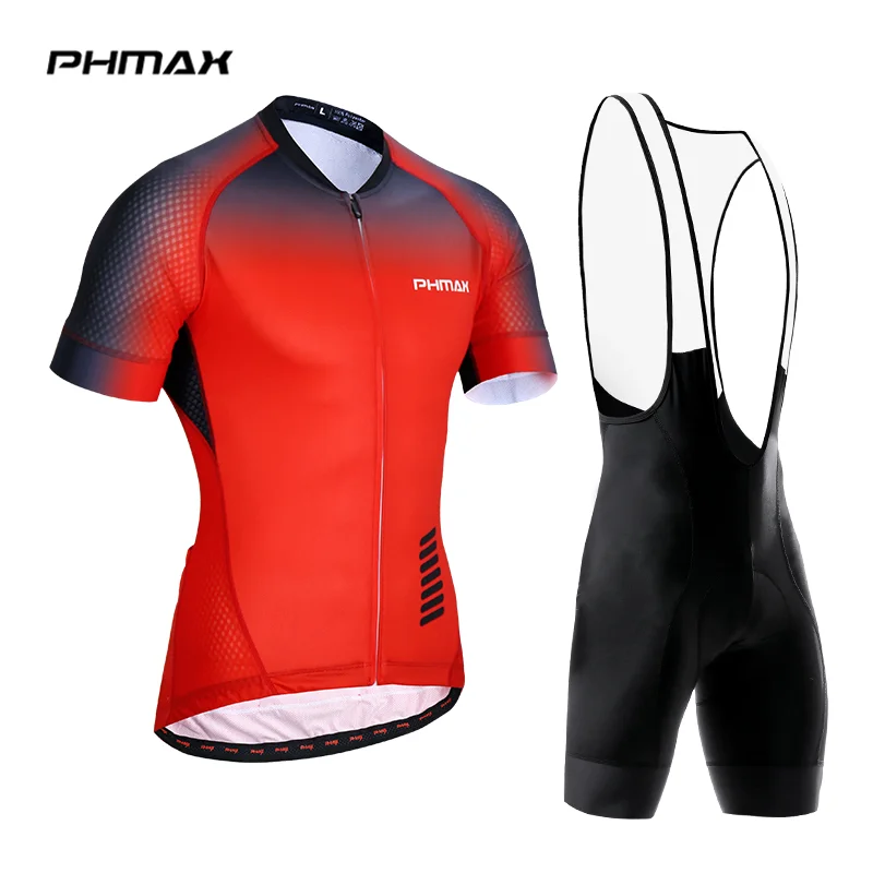 PHMAX Maillot Ropa Ciclismo Racing велосипедная одежда мужские горные одежда для велоспорта с длинным рукавом набор Pro Велоспорт Джерси набор - Цвет: Bib Cycling Set