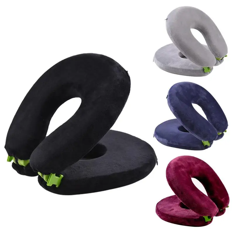 

Premium Memory foam travel pillow folding compact Fold up storage sleep cushion pillow