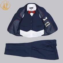 Nimble/деловой костюм для мальчиков; 3 предмета; Лидер продаж; классическая детская зимняя одежда; однобортная Одежда для маленьких мальчиков; официальная одежда для мальчиков