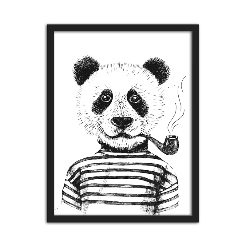 Nordic Black White Animal Art Prints Poster Elk Wall Picture Panda Canvas Painting For Kids Room Dog Home Decor Buy At The Price Of 5 00 In Aliexpress Com Imall Com