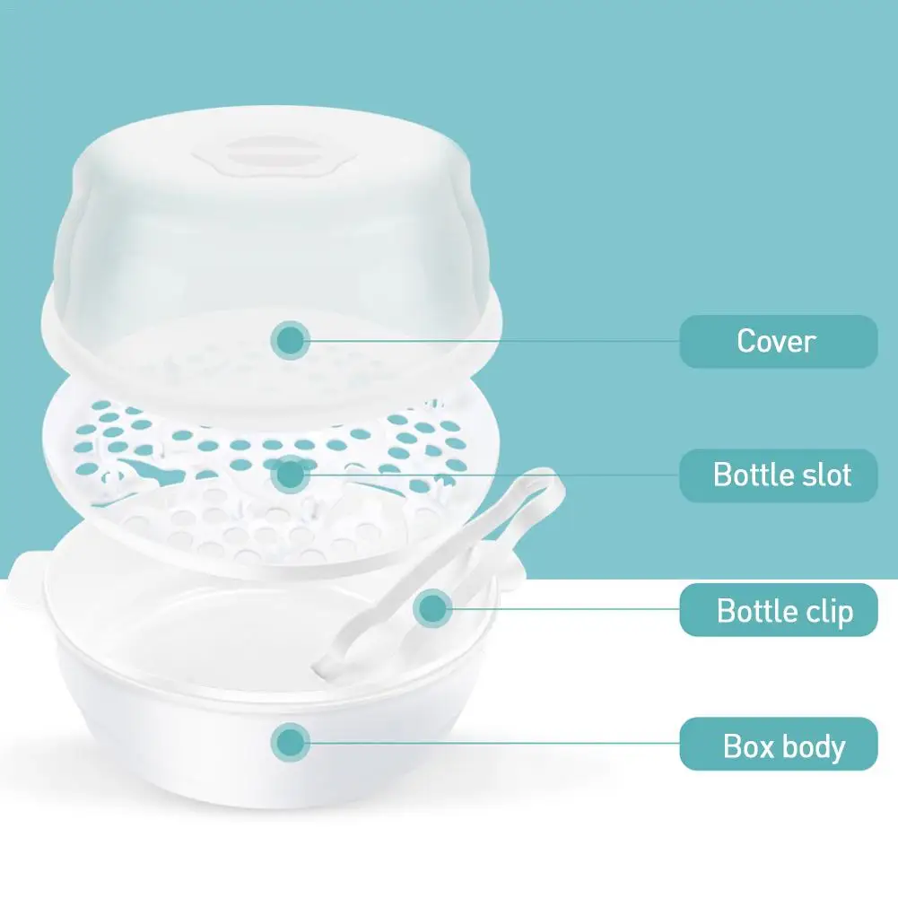 Infant Bottle Safety Microwave Steam Sterilizer Set BPA Free Baby Bottle Sterilizer Nipples Pacifiers Disinfection Steam Box