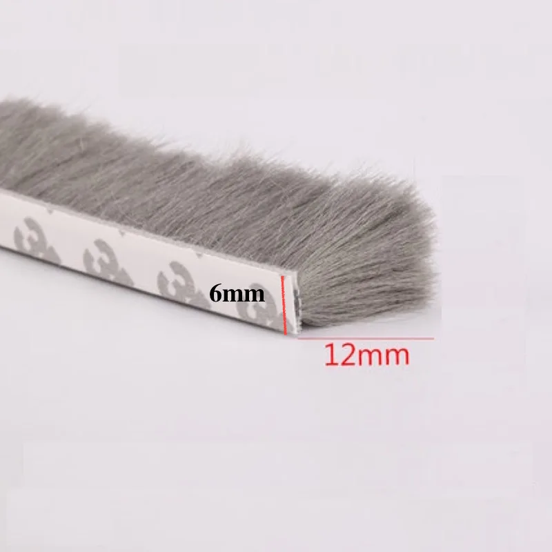 H-Density Felt Draught Excluder Wool Pile Weather Strip Adhesive Brush for Sliding Sash Window Door Seals 9x15MM 10MTS 3/8 inch 5/8 inch 32.8 Feet White 