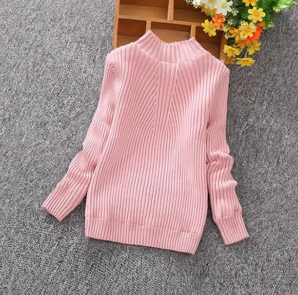 Rlyaeiz/Новинка года; свитера для маленьких девочек; сезон весна-осень; модный свитер для девочек; Повседневные детские вязаные пуловеры; трикотаж; От 2 до 13 лет - Цвет: pink