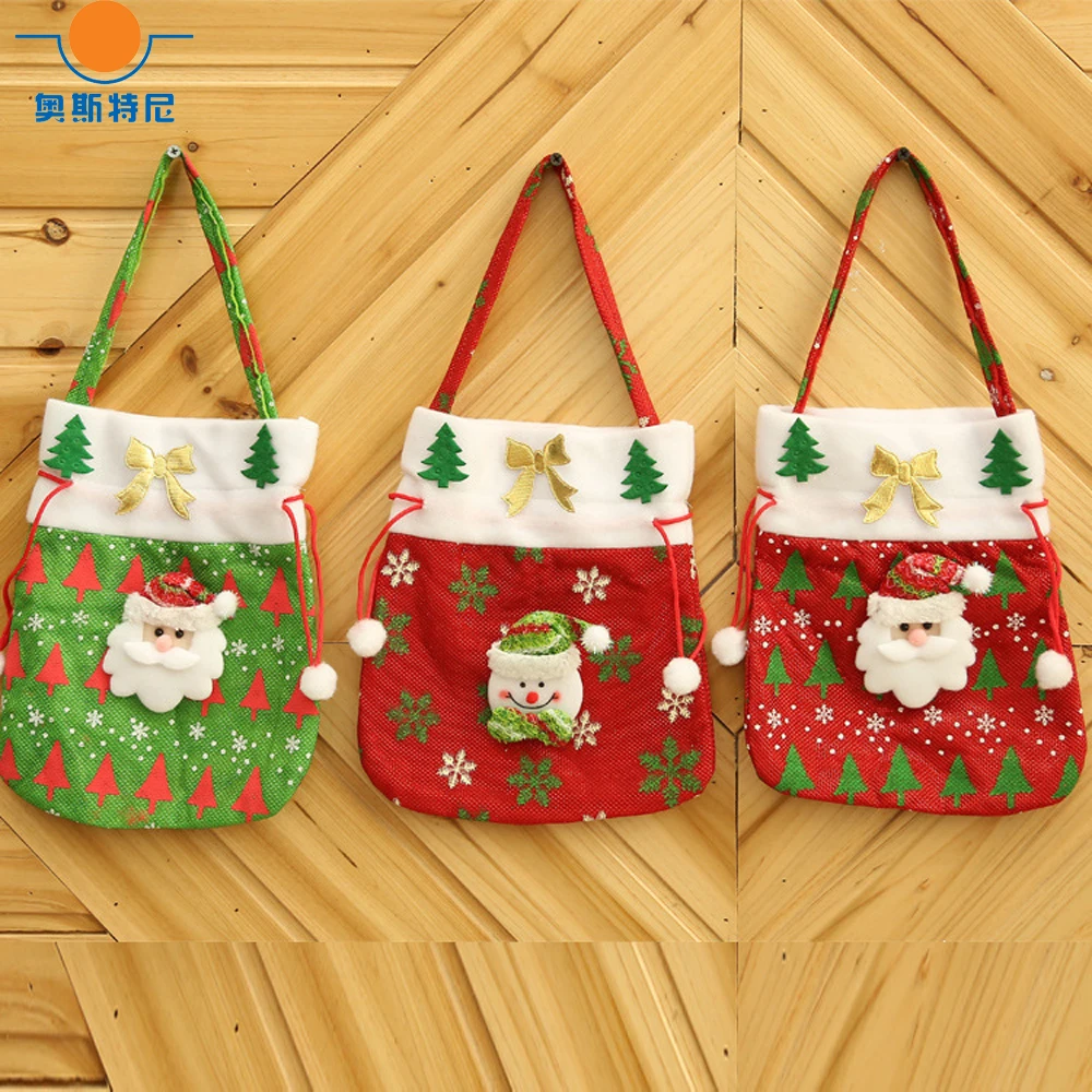 

3pcs Christmas decorations Christmas gift bag&Christmas candy bag