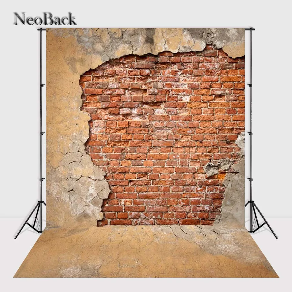 

NeoBack Vinyl cloth Brown Ton Brick Wall Photography Backdrop children kids backdrops Printing Studio Photo backgrounds P2336